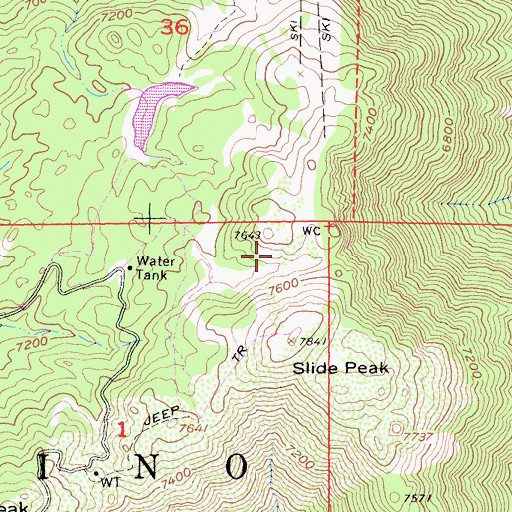 Topographic Map of National Childreaus Forest, CA
