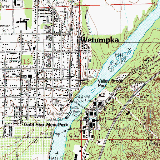Topographic Map of Wetumpka Police Department, AL