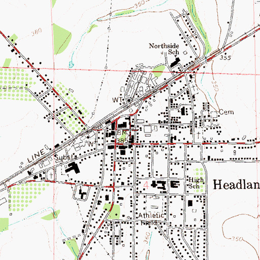 Topographic Map of Headland Police Department, AL