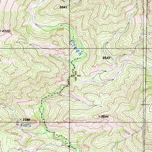 Topographic Map of Saddle Skirt Rustic Campsite, CA