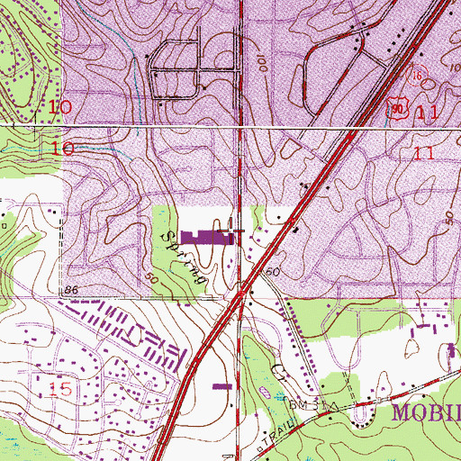 Topographic Map of Alabama State Troopers Troop I, AL