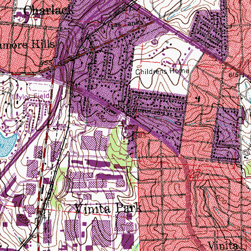 Topographic Map of Vinita Park Police Department, MO