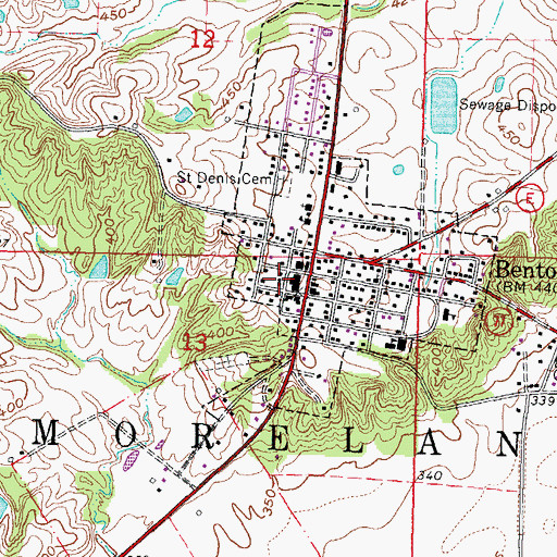 Topographic Map of Scott County Sheriff's Office, MO