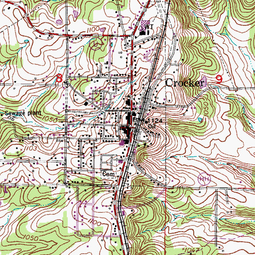 Topographic Map of Crocker Police Department, MO