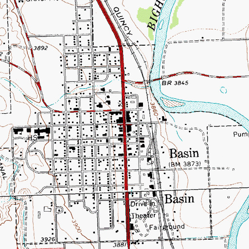 Topographic Map of Basin Police Department, WY