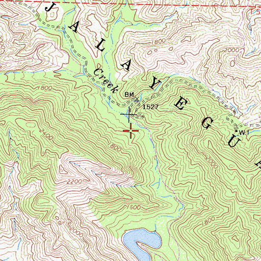 Topographic Map of Lower Camuesa Campground, CA