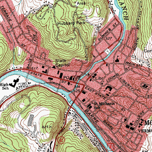 Topographic Map of Washington County Sheriff's Office, VT