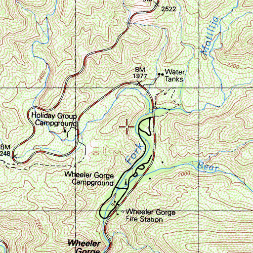 Topographic Map of Cannon Creek, CA