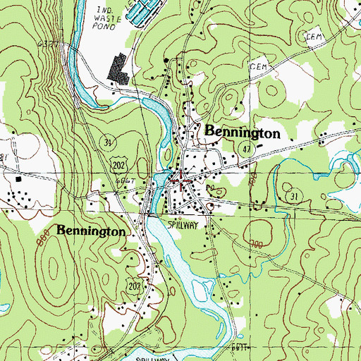 Topographic Map of Bennington Police Dept, NH