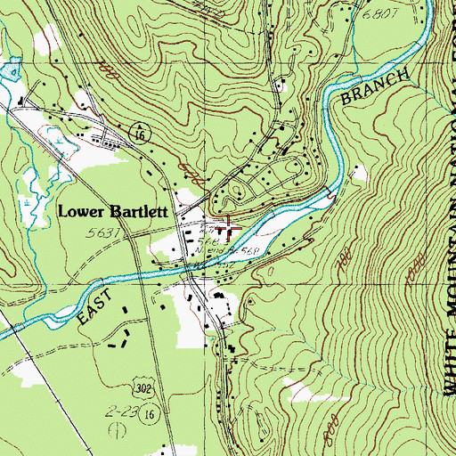 Topographic Map of Bartlett Police Dept, NH
