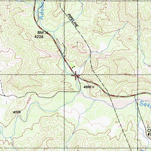 Topographic Map of Pine Mountain Inn, CA