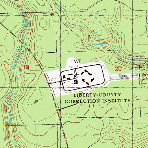 Topographic Map of Liberty Correctional Institution, FL