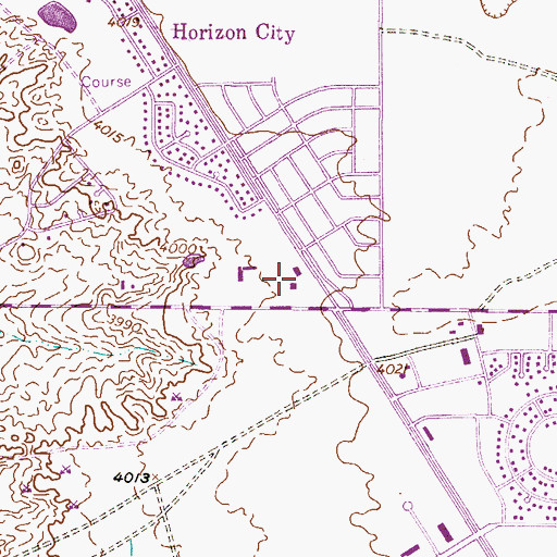Topographic Map of Horizon City Town Hall, TX