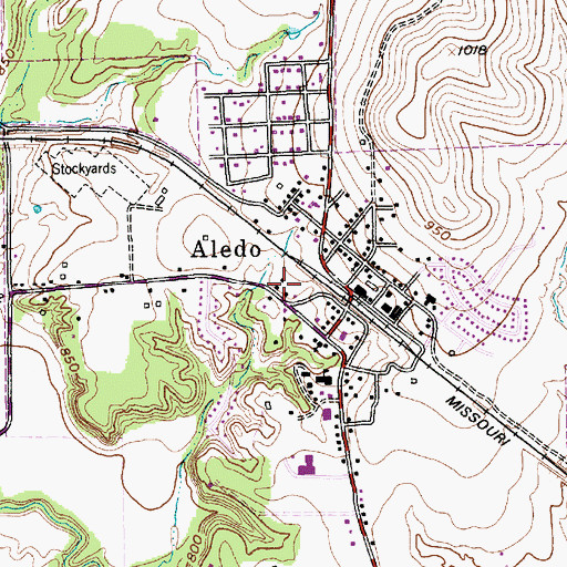 Topographic Map of Aledo City Hall, TX
