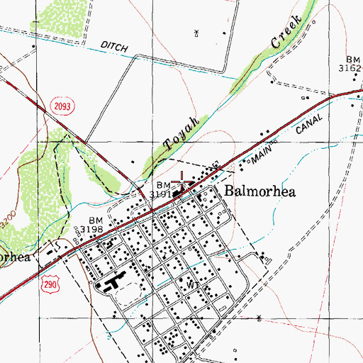 Topographic Map of Balmorhea City Hall, TX