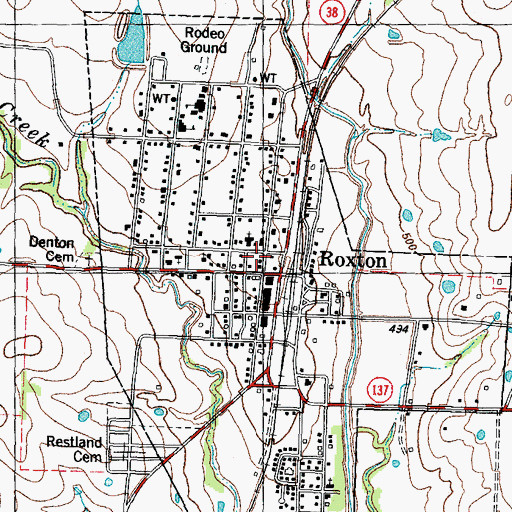 Topographic Map of Roxton City Hall, TX