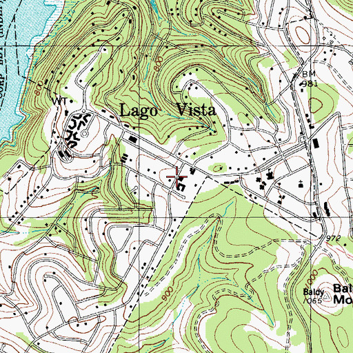 Topographic Map of Lago Vista City Hall, TX