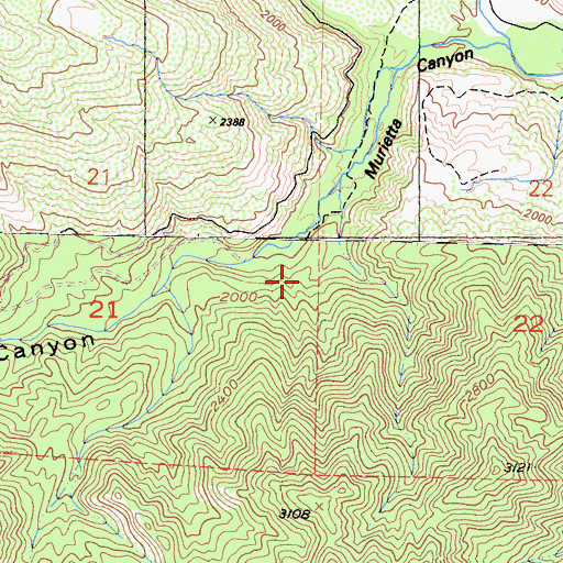 Topographic Map of Murietta Campground, CA
