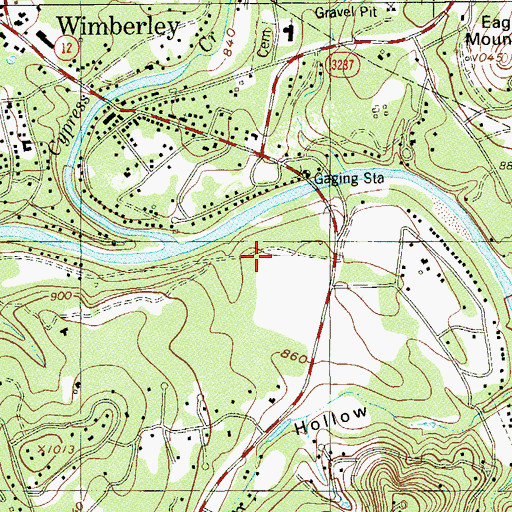 Topographic Map of Wimberley City Hall, TX