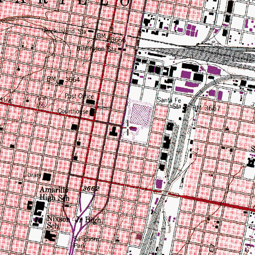 Topographic Map of Amarillo City Hall, TX