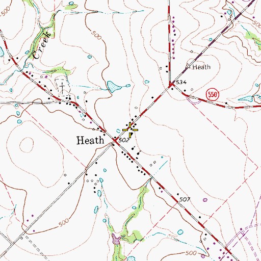 Topographic Map of Heath City Hall, TX