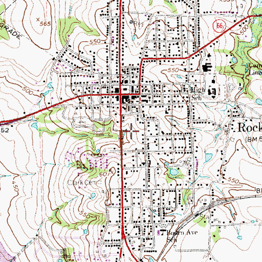 Topographic Map of Rockwall City Hall, TX
