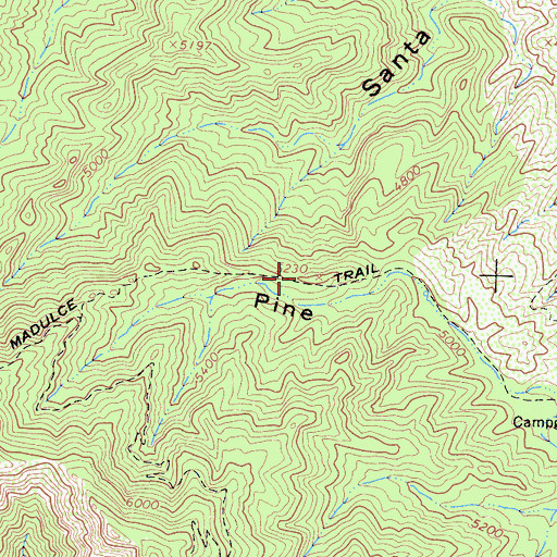 Topographic Map of Madulce Rustic Campsite, CA