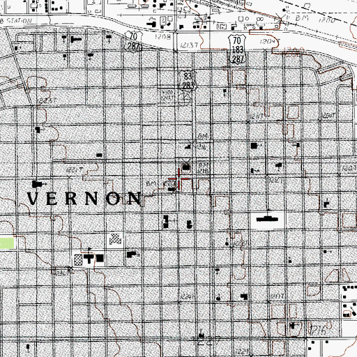 Topographic Map of Vernon City Hall, TX