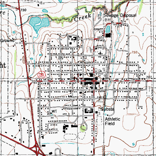 Topographic Map of Whitewright City Hall, TX