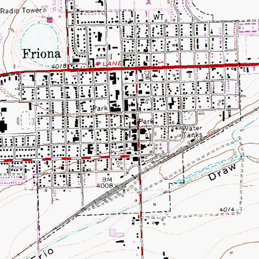 Topographic Map of Friona City Hall, TX