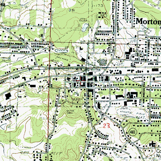 Topographic Map of Morton City Police Department, MS