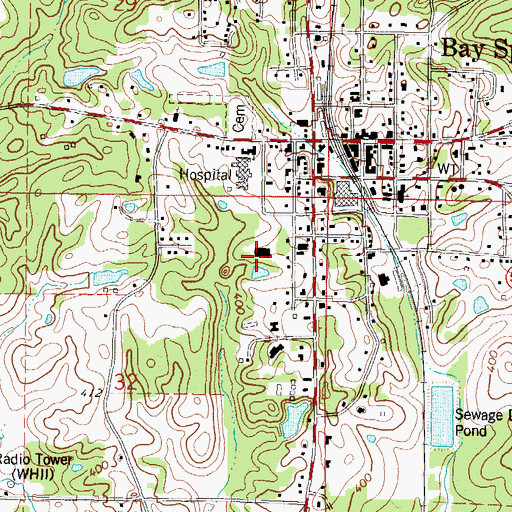 Topographic Map of Jasper County Sheriff's Office, MS