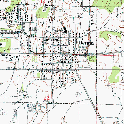 Topographic Map of Derma Police Department, MS