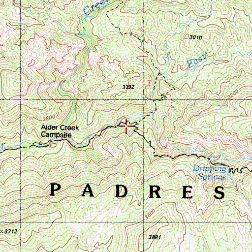 Topographic Map of Upper Sespe River Trail, CA