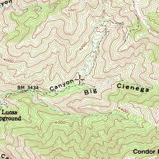 Topographic Map of Big Cienega Trail Camp, CA