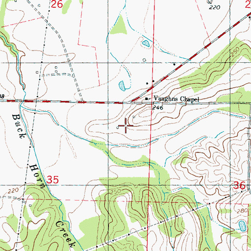 Topographic Map of Mississippi Highway Patrol District 3 Troop E, MS