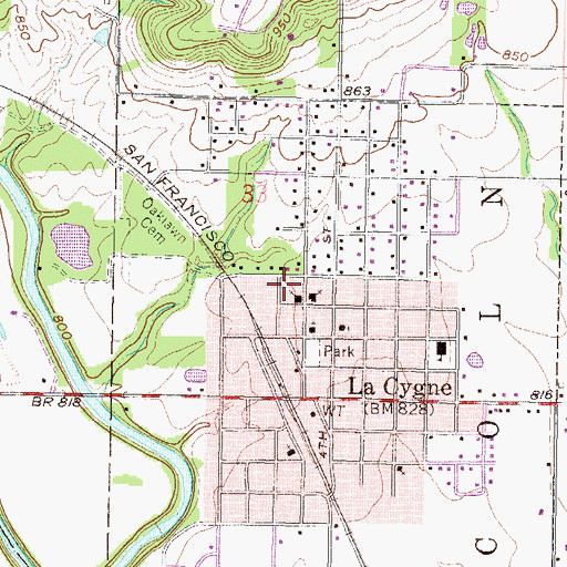 Topographic Map of Emergystat Ambulance of Linn County, KS
