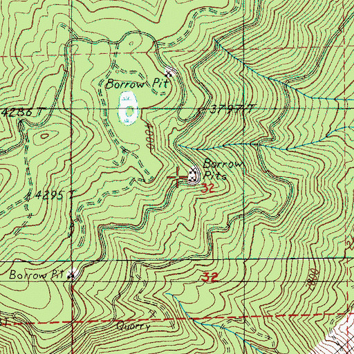 Topographic Map of Sandstone Pits, OR