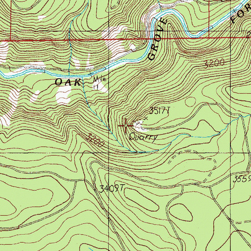 Topographic Map of Rimtie Quarry, OR