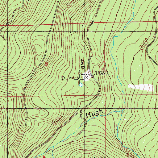 Topographic Map of Hugh Creek Quarry, OR