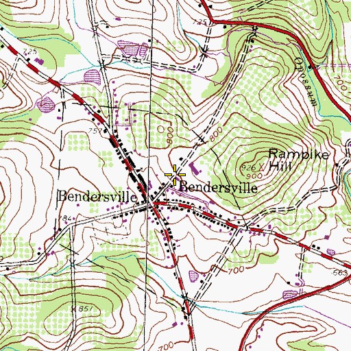 Topographic Map of Bendersville Borough Police Department, PA