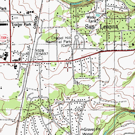 Topographic Map of Travis County Emergency Service District Manchaca Station, TX