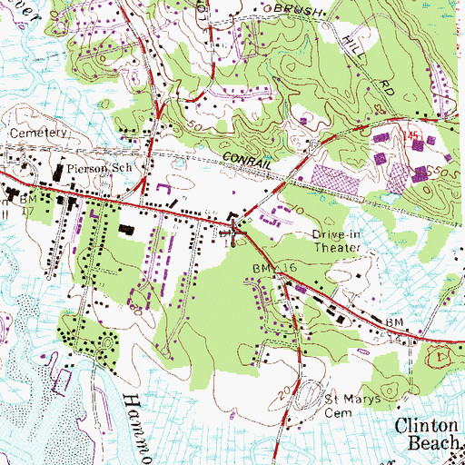Topographic Map of Clinton Police Department, CT