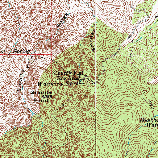 Topographic Map of Cherry Flat Campground, AZ