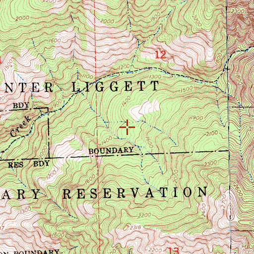 Topographic Map of Cruickshank Campground, CA