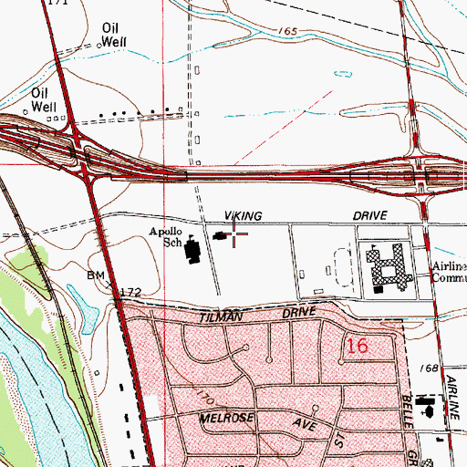 Topographic Map of Bossier Parish Sheriff's Office Viking Drive Substation, LA
