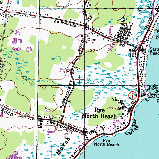 Topographic Map of Brackett Massacre Burial Ground, NH