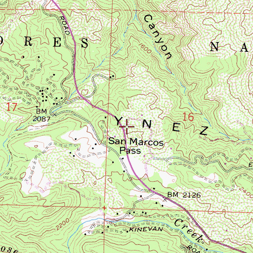 Topographic Map of San Marcos Pass Ranger Station, CA