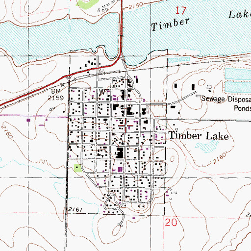 Topographic Map of Dewey County Sheriff, SD