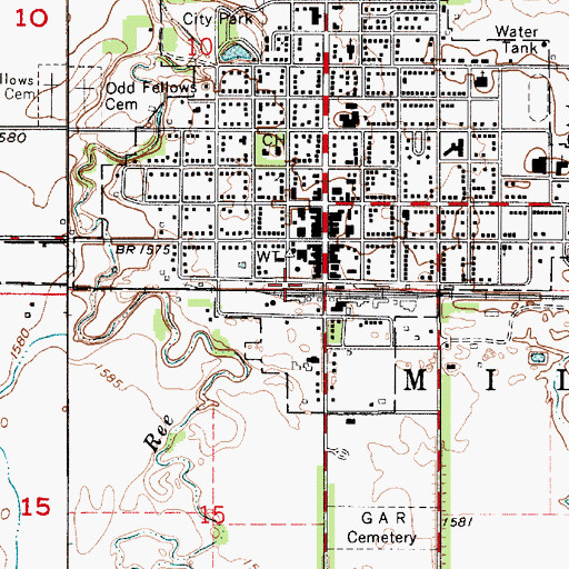 Topographic Map of Miller Police Department, SD